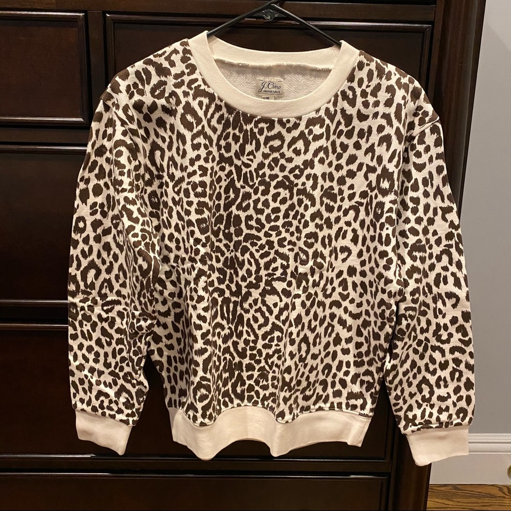 NWT - J. Crew Crewneck Leopard Print Sweater
